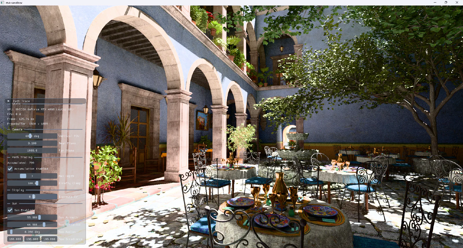 San Miguel courtyard path-traced in RTVK